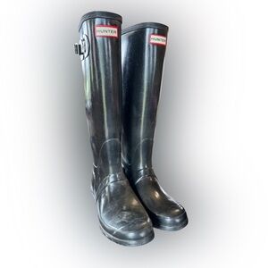 Hunter Original Tall Rain Boots – Black, Size 8